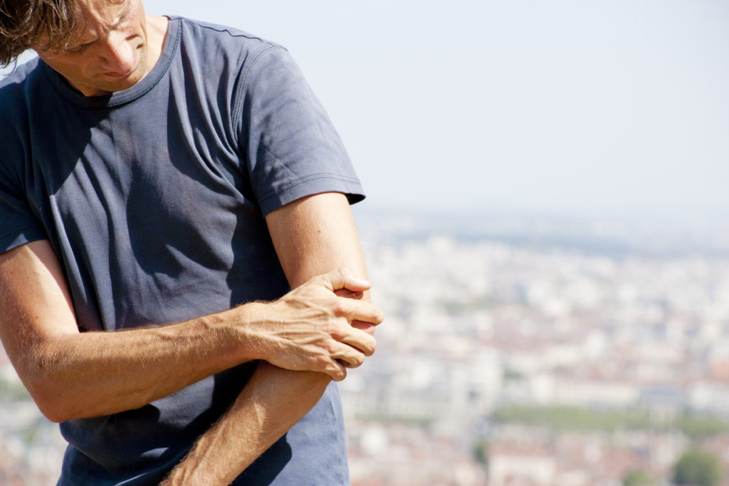 What is the treatment for elbow bursitis?