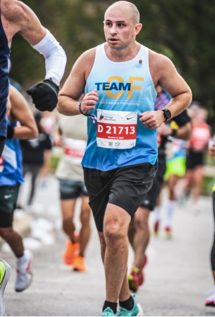 OrthoIndy patient Tom Raley running the Chicago marathon after his leg deformity correction surgery?
